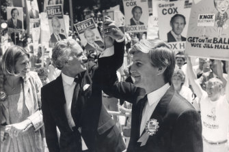 Andrew Peacock and Jeff Kennett on the campaign trail in May 1985.