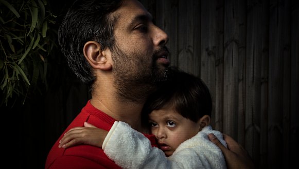 Gaurav Tripathi and his two-year-old daughter Paavika who had the flu earlier this year.