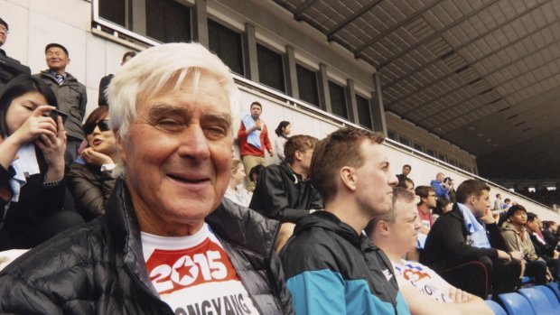 Henric Nicholas after the Pyong Yang marathon in North Korea in April 2015.