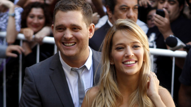 Michael Buble with his wife, Argentine actress and model Luisana Lopilato.