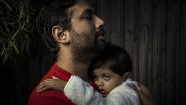 Gaurav Tripathi and his two-year-old daughter Paavika who had the flu earlier this year.