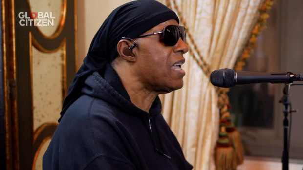 Stevie Wonder performs during "One World: Together At Home".