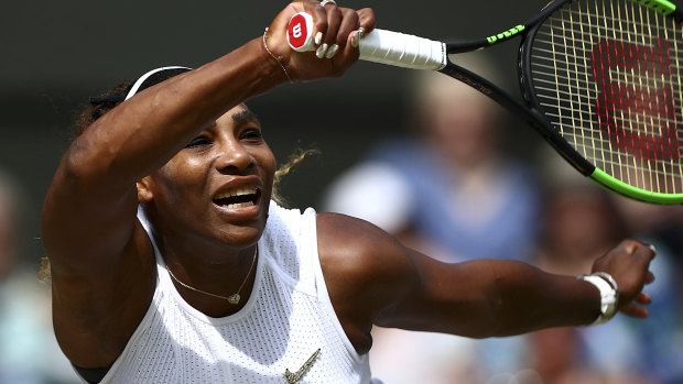 Serena Williams returns to Barbora Strycova in Wimbledon semi-final on Thursday.