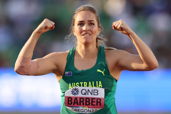Kelsey-Lee Barber after her victory.