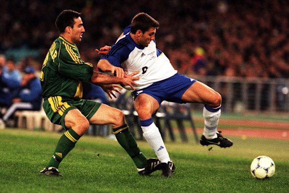 Christian Vieri playing against Australia in 1999.