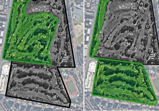 The City of Sydney council has put forward two options to reduce the 18-hole golf course at Moore Park to nine holes, accompanied by about 20 hectares of parkland. 