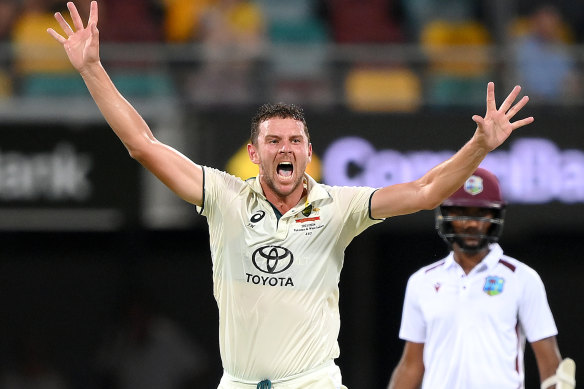 Josh Hazlewood struck late in the day for Australia.