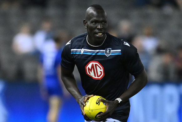 Alii Aliir was a popular figure amongst Swans fans, and unsurprisingly has endeared himself to the Port Adelaide faithful too.