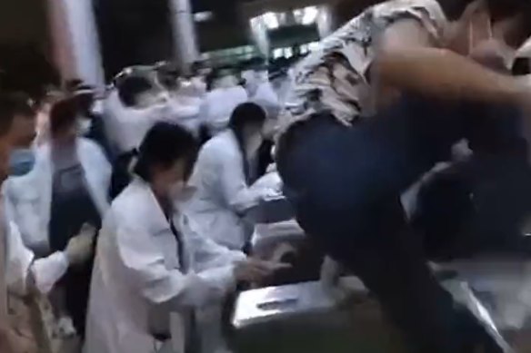 On May 5, hundreds of young workers revolted and ran for the exit of the Quanta Computer factory in Shanghai. Videos of the incident show some workers being beaten by plain clothes people. An Apple Insider says the factory makes MacBooks.  