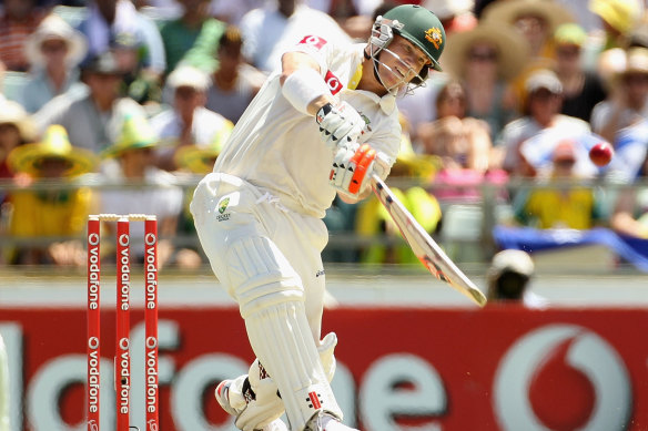 Warner in demolition mode at the WACA against India in 2012.