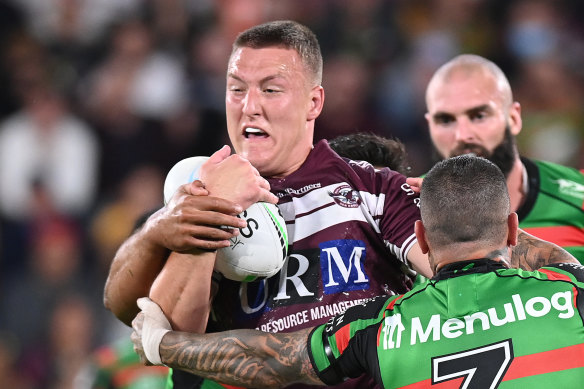 Sean Keppie in action against the Rabbitohs.