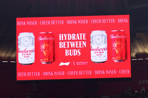 The LED board shows a Budweiser advertisement. 