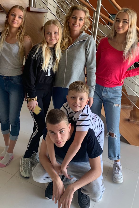 Anne-Marie Sage Wood and her children. 