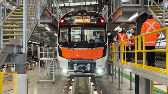 One of the mothballed intercity trains at Kangy Angy on the Central Coast.