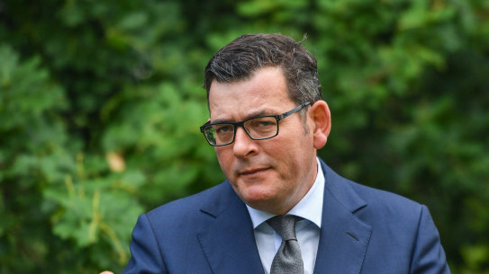 Premier Daniel Andrews makes a point this week as IBAC trawls through his interactions with a lobbyist for John Woodman.