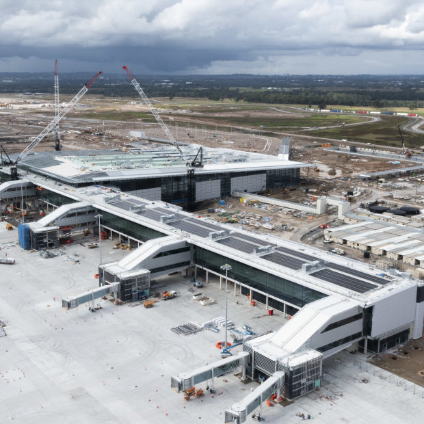 Western Sydney Airport’s terminal is quickly taking shape.