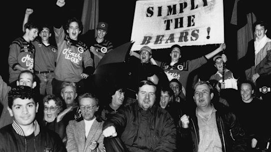 North Sydney Bears fans in 1991.