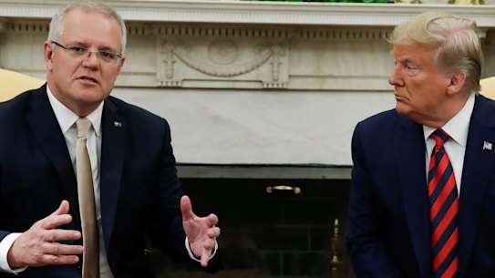 Prime Minister Scott Morrison and US President Donald Trump at the White House. 