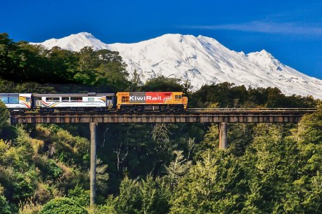 Passing beneath Mount Ruapehu.