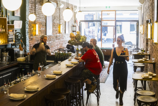 The interior at Maggie’s Snacks and Liquor, Brunswick East.