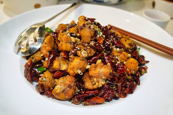 The Chongqing chilli chicken at Dainty on Toorak.