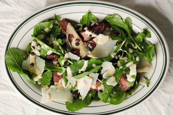 Serve over peppery rocket leaves and parmigiano reggiano.  
