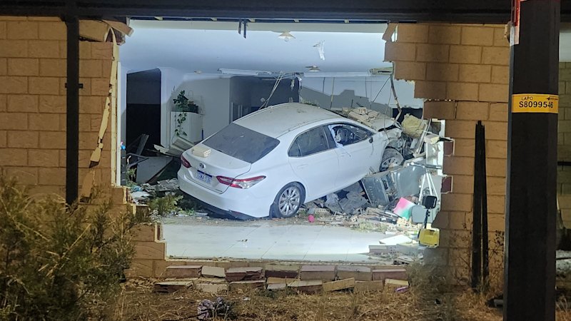 Car lands in lounge room after ploughing into Baldivis home