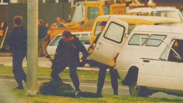 Stephen Asling is arrested by the Special Operations Group, 1992.