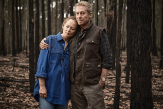Shock and grief for Miranda Otto and Richard Roxburgh in the second episode of the six-part Fires.
