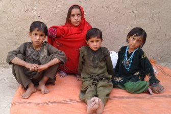 Some of the children of deceased Afghan villager, Ali Jan, and his wife, Bibi Dhorko.