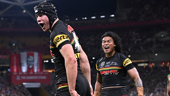 Matt Burton scored the first try of the 2021 grand final against South Sydney.