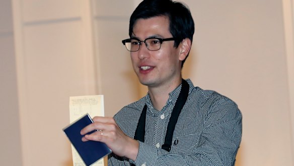 Alek Sigley arrives in Tokyo on Thursday, July 4.