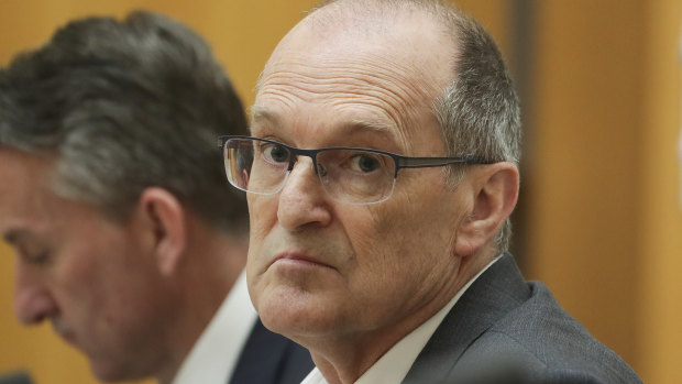 Secretary of the Treasury Philip Gaetjens during a Senate estimates hearing.