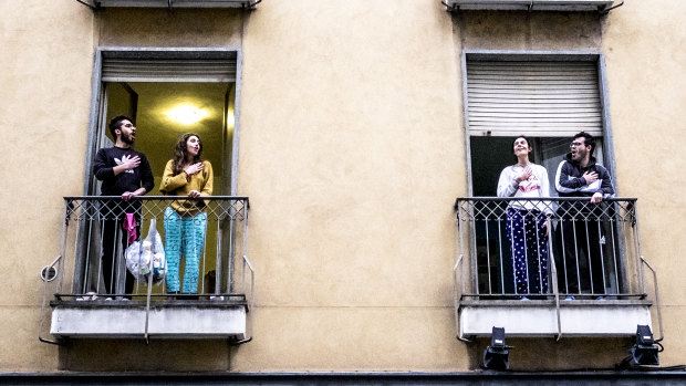 Italians have been singing from their balconies during the coronavirus lockdown.