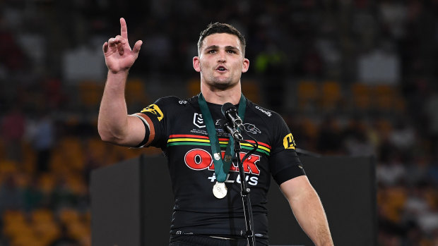 Nathan Cleary after his man-of-the-match performance. 