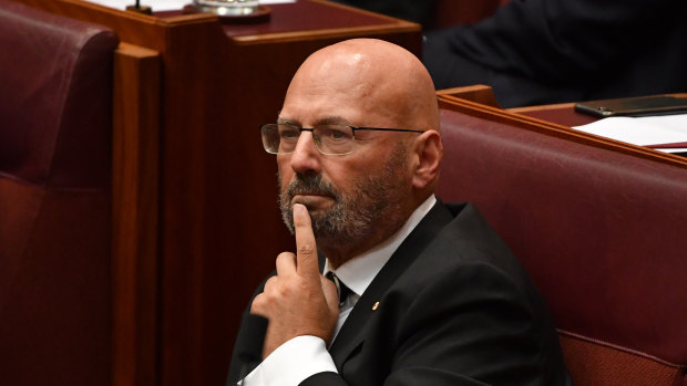 Liberal Senator Arthur Sinodinos before making his valedictory speech in the Senate.