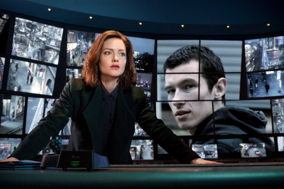 Holliday Grainger stars as Detetctive Inspector Rachel Carey, Callum Turner is accused murderer Shaun Emery in British espionage-crime thriller The Capture. 