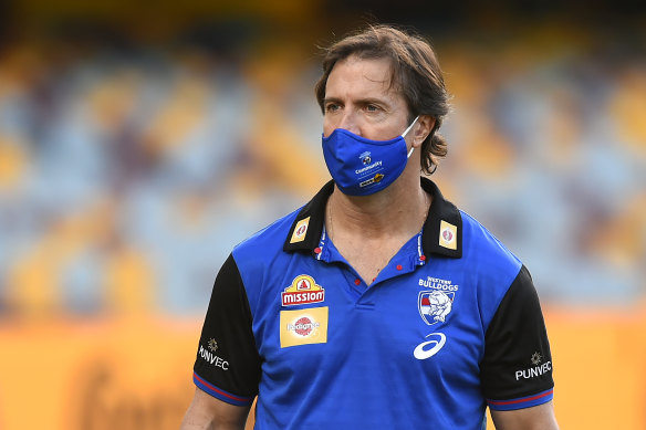 Luke Beveridge is not happy his Bulldogs have been denied a training run.