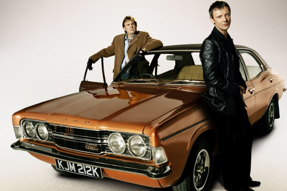 The detectives in the British series Life on Mars, played by Phillip Glenister (left) and John Simm, drove a TC Cortina. Sadly, neither the author nor his car ever looked quite so cool.
