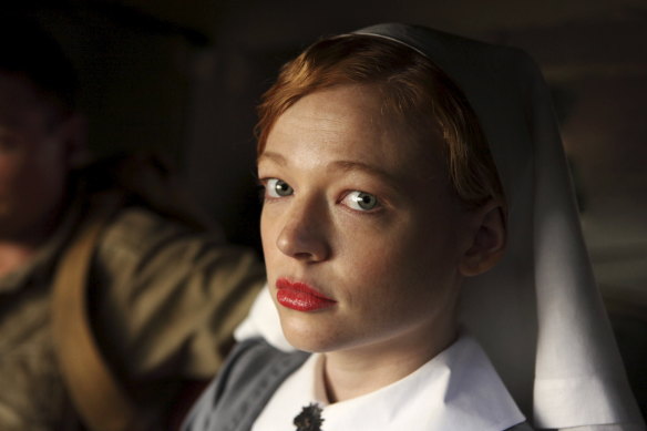 Sarah Snook as Australian army nurse Lorna Whyte in Sisters of War.