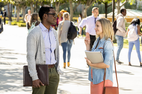Kristen Bell finds herself mistakenly sent to the good place, in the TV show of the same name.
