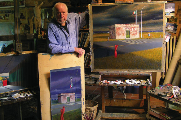 Jeffrey Smart photographed in his studio.