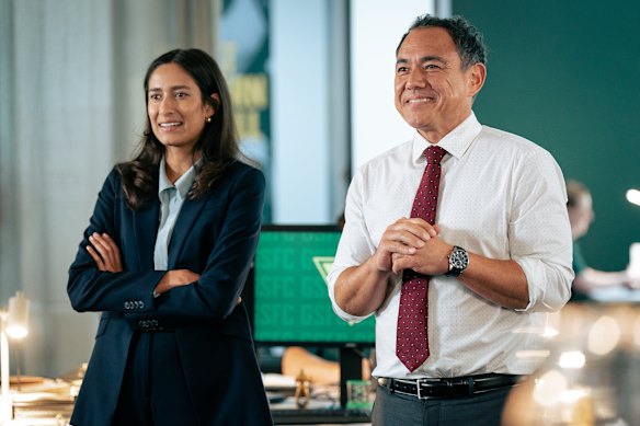 Emma Harvie as Destiny Pitt and Sam Pang as Hugh Shen in Ground Up.
