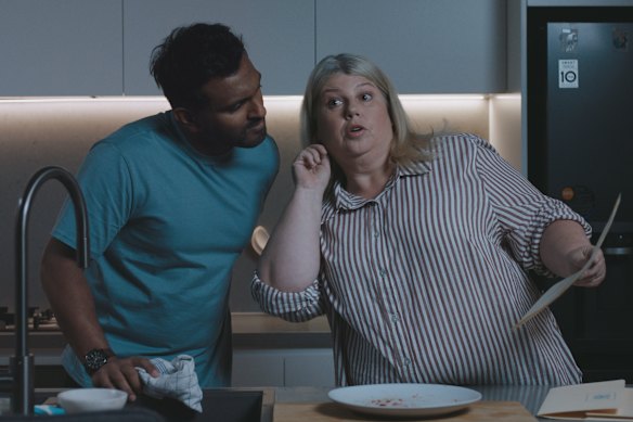 Nazeem Hussain (left) in Urzila Carlson’s new ABC sketch show, Urzila.