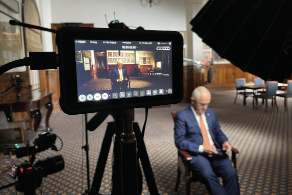 Malcolm Turnbull during an interview for the ABC documentary series Nemesis.