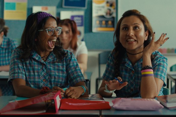 Urvi Went To An All Girls School creator Urvi Majumdar (right) in a scene from the show, which screens as part of the ABC’s Fresh Blood series. 