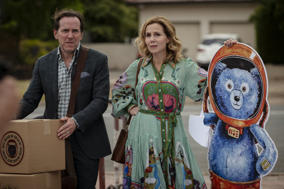 Ben Miller and Sally Phillips in <i>Austin<i>.