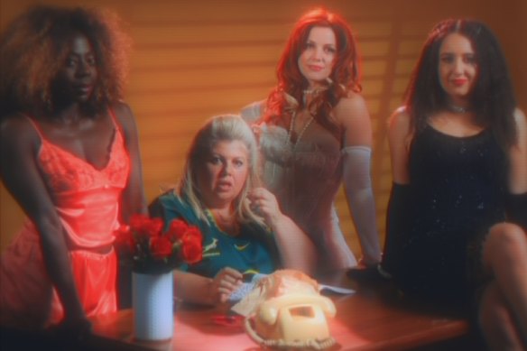From left: Anisa Nandaula, Urzila Carlson, Bron Lewis and Concetta Caristo in the sketch show Urzila.