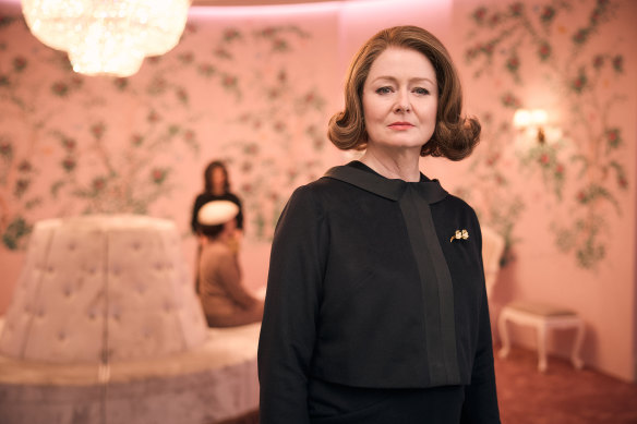 Miranda Otto as Mrs Virginia Ambrose, the new head of model gowns, in the ABC series <i>Ladies in Black</i>. 