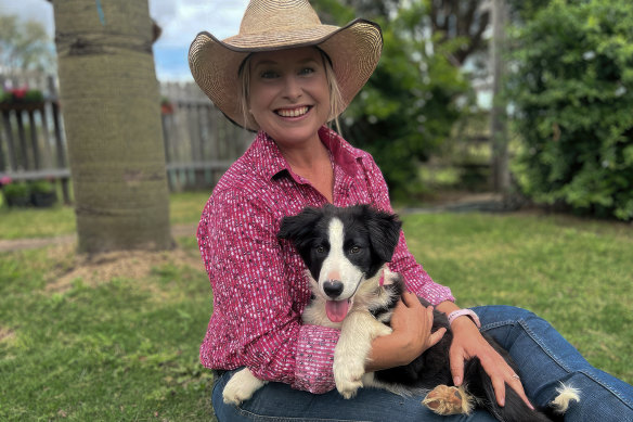 Season two Muster Dogs participant Cilla with her border collie puppy Ash. 